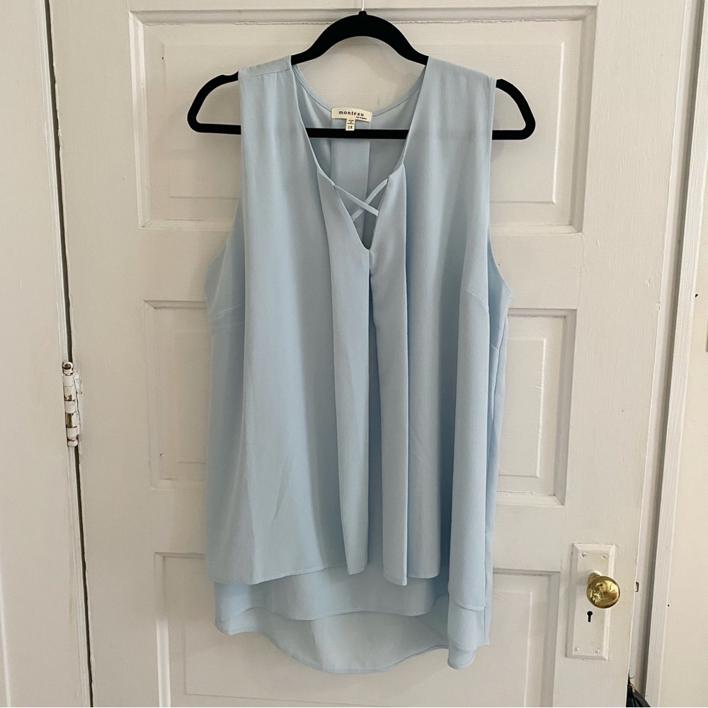 monteau baby blue sleeveless tank top size 1x